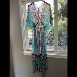 Lotta 100% silk caftan with beads!